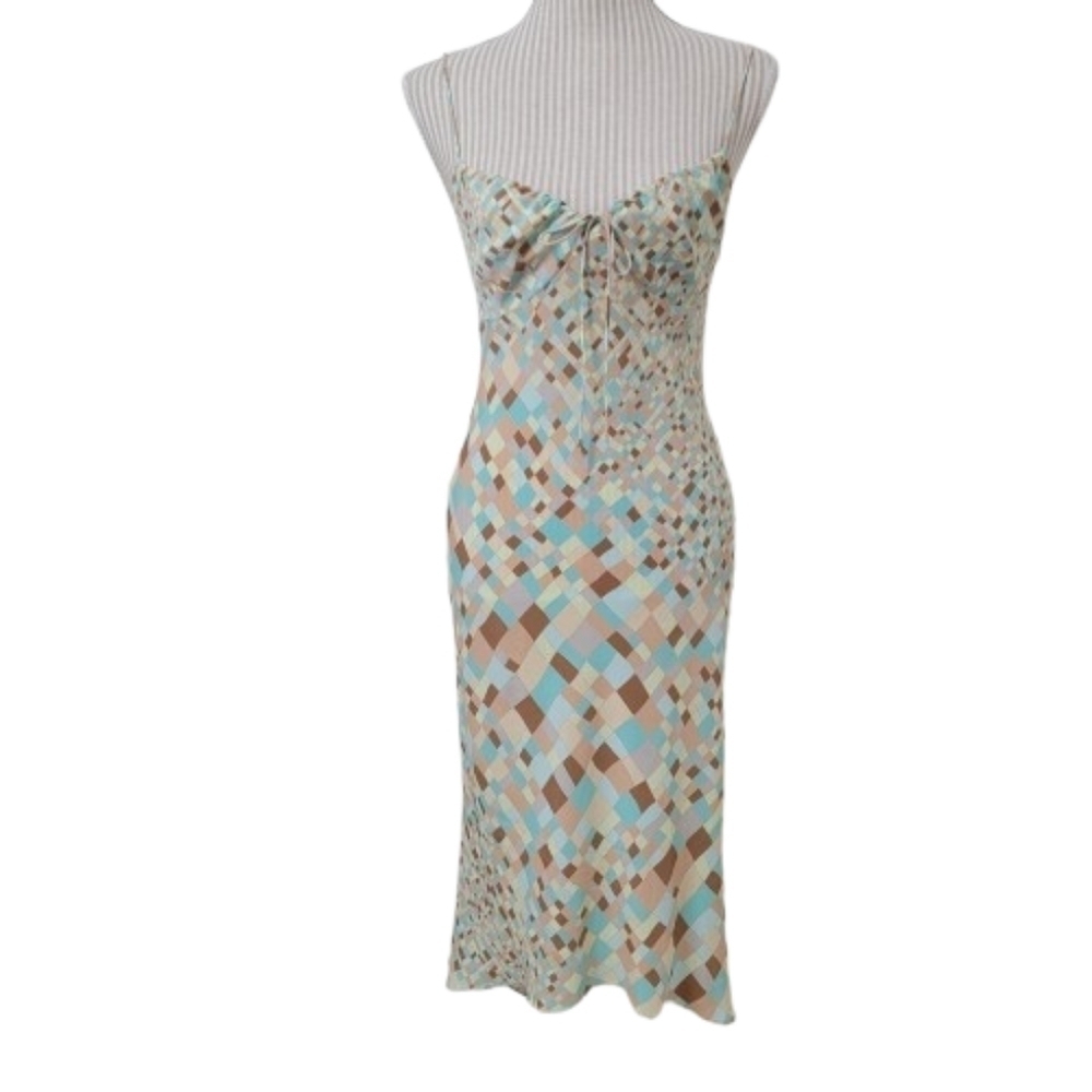 Express Size 3/4 Halter Style Slip Dress, Excellent Condition, Muted Pastels